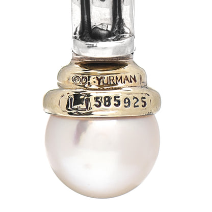 David Yurman Sterling Silver 14K Yellow Gold Pearl Enhancer Pendant 3 of 3