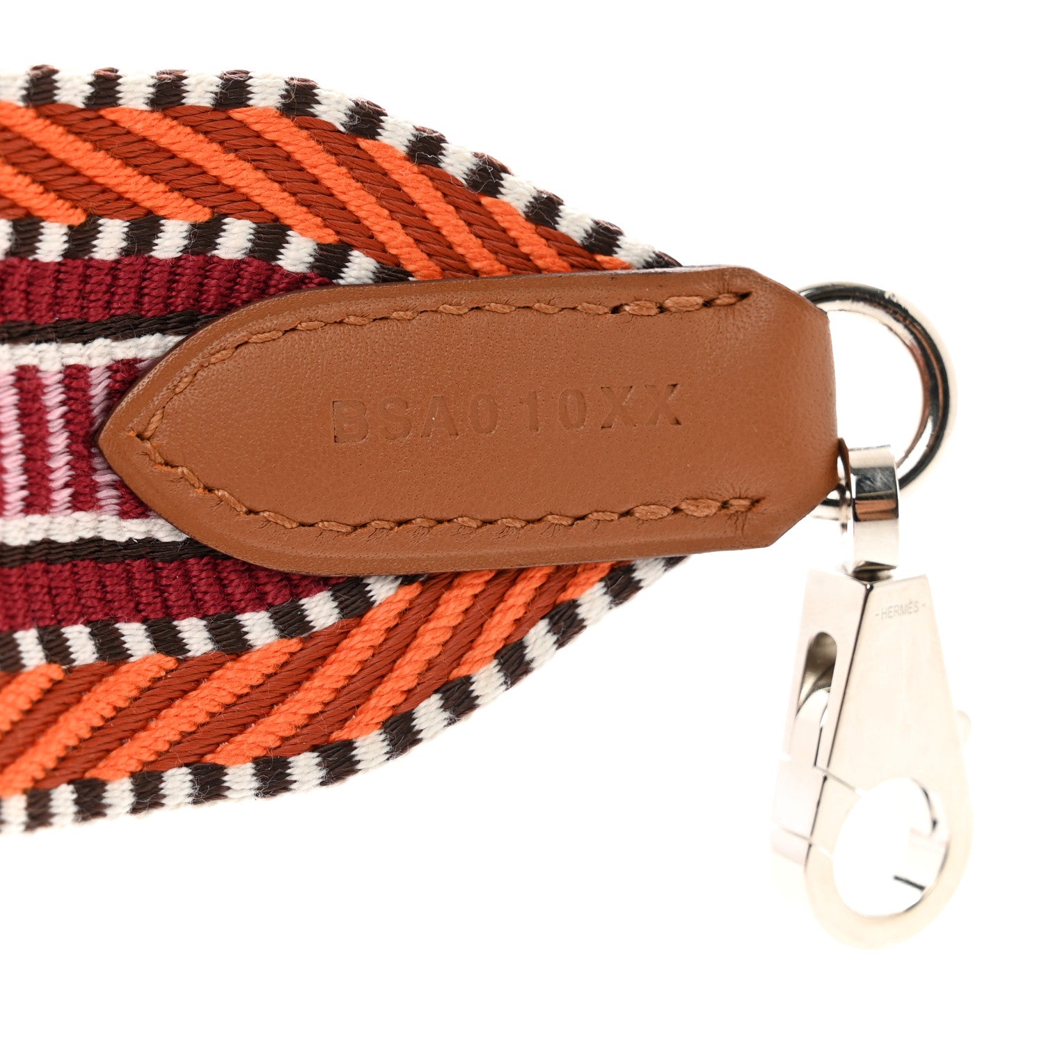 Hermes Toile Swift 50mm Sangle Cavale Shoulder Strap Orange Minium Rose Gold 4 of 4