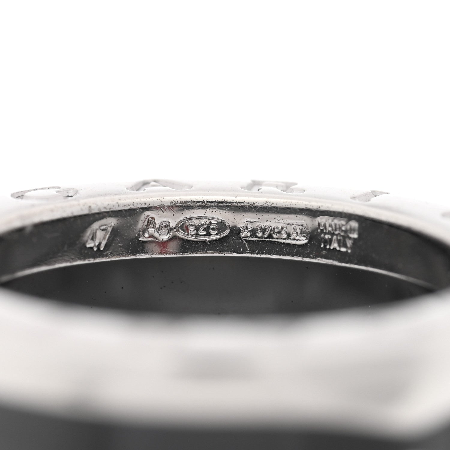 Bulgari Sterling Silver Ceramic Save The Children One-Band Ring 47 4 4 of 6