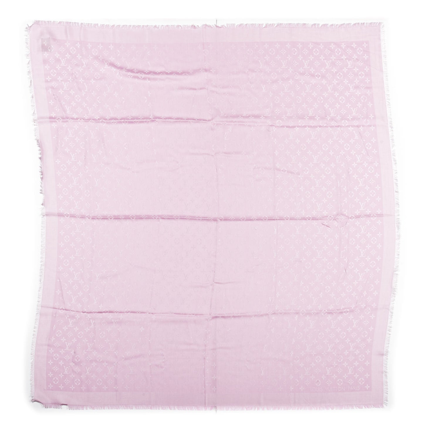 Silk Wool Monogram Shawl Velvet Rose