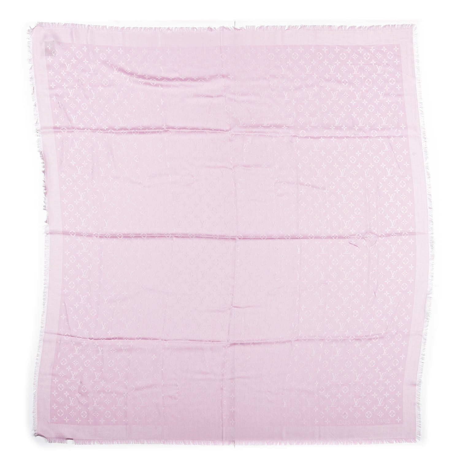 Louis Vuitton Silk Wool Monogram Shawl Velvet Rose 1 of 3