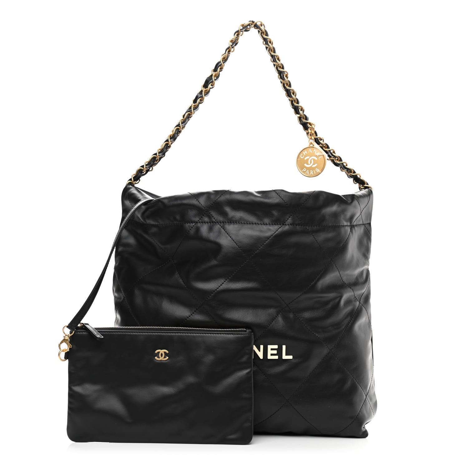 Chanel Calfskin Quilted Small Chanel 22 Black 1 of 11