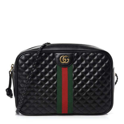 Gucci Calfskin Web Trapuntata Small GG Shoulder Bag Black 1 of 10