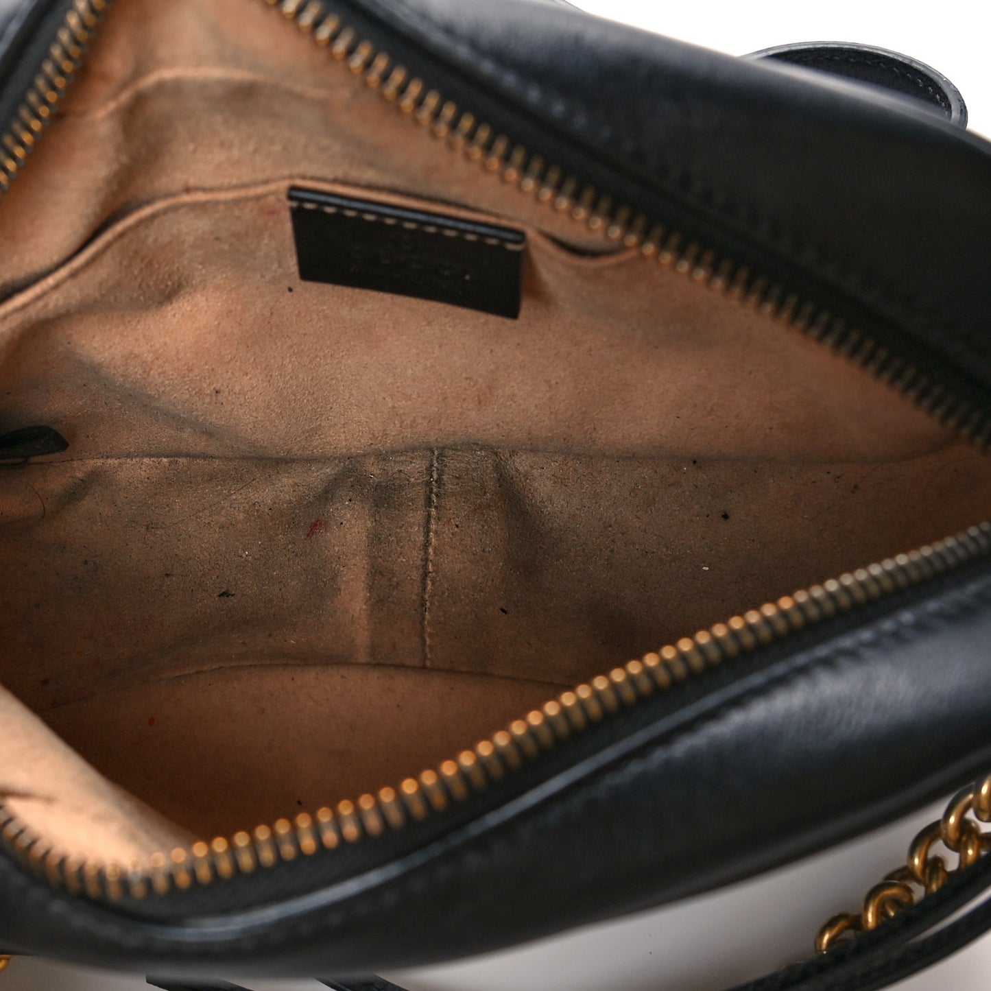 Calfskin Matelasse Mini GG Marmont Chain Shoulder Bag Black