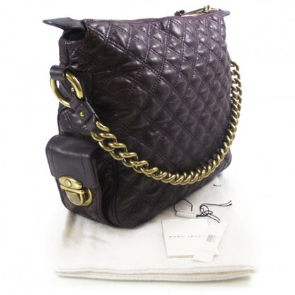 Marc Jacobs Leather Quilted Multipocket Hobo Violet 3 of 11