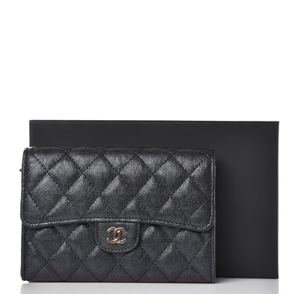 Chanel Iridescent Caviar Quilted Medium Flap Wallet Black 10 of 10