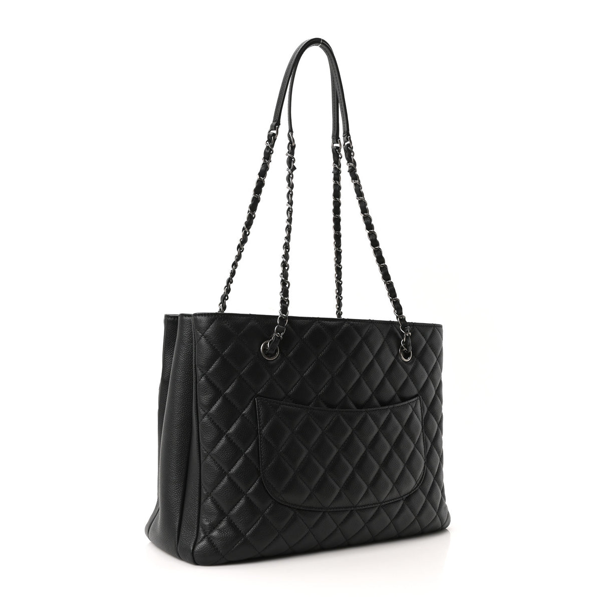 Caviar Quilted Urban Companion Shopping Tote Black