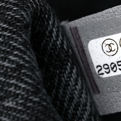 Chanel Denim Quilted Denimpression Flap Grey Black 7 of 10