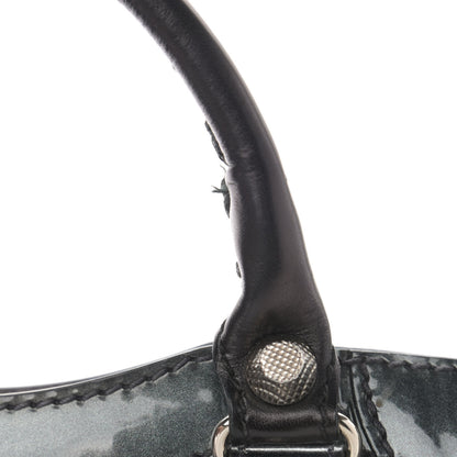 Balenciaga Smooth Calfskin Metallic Patent Giant 12 Silver Hardware Mini City Black Gris 13 of 15