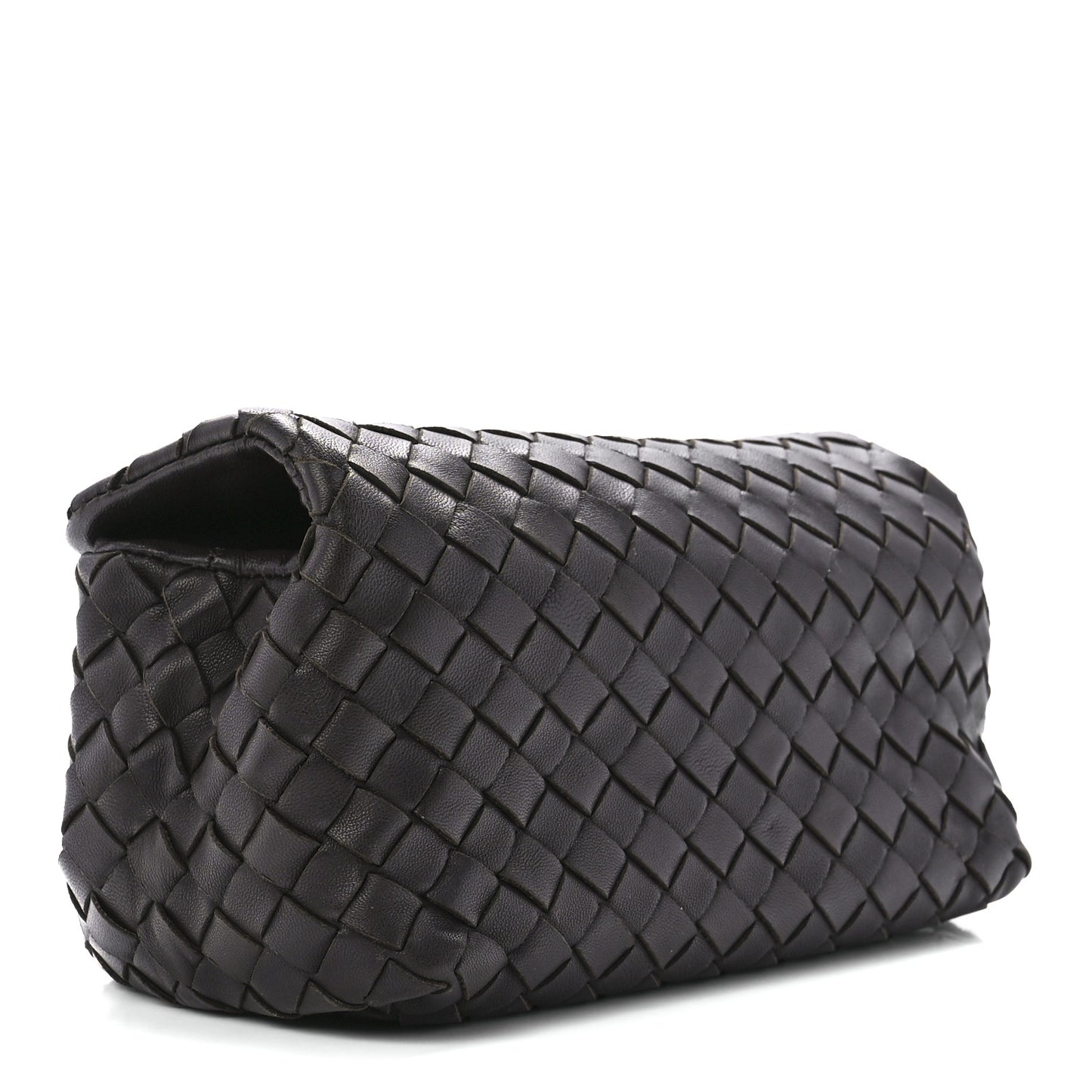 Nappa Intrecciato Flap Clutch Ebano