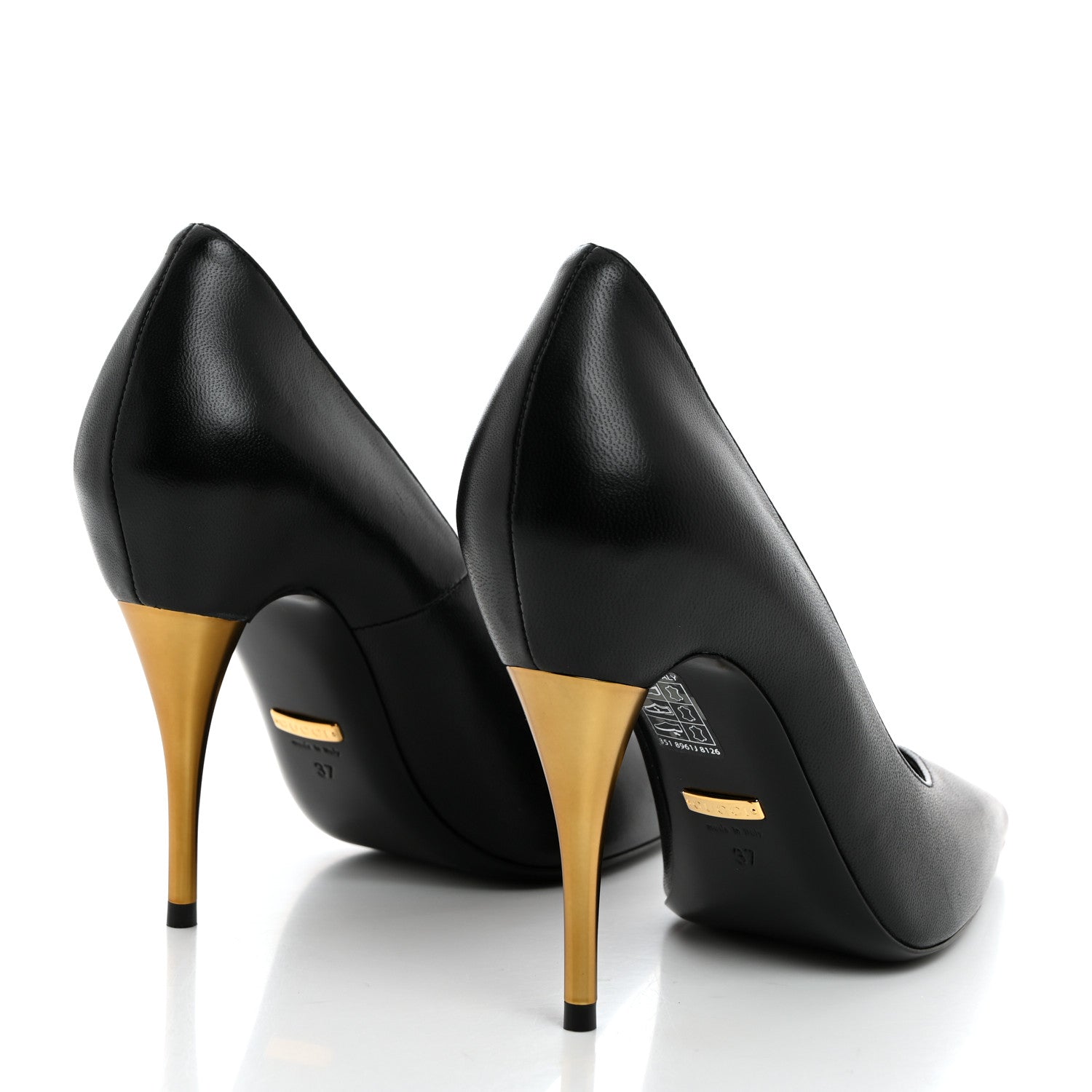 Gucci Nappa Charlotte Pumps 37 Black 4 of 9