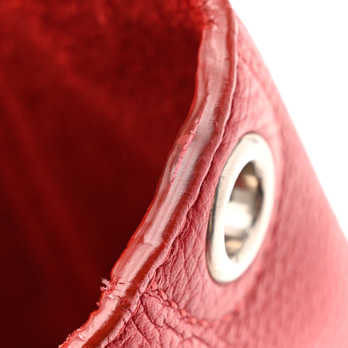 Soft Grained Calfskin Small Sangle Bucket Bag Red