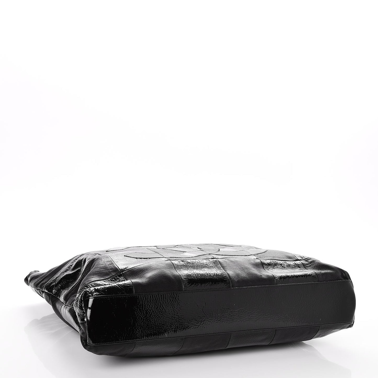 Patent Calfskin Patchwork Brooklyn Tote Black