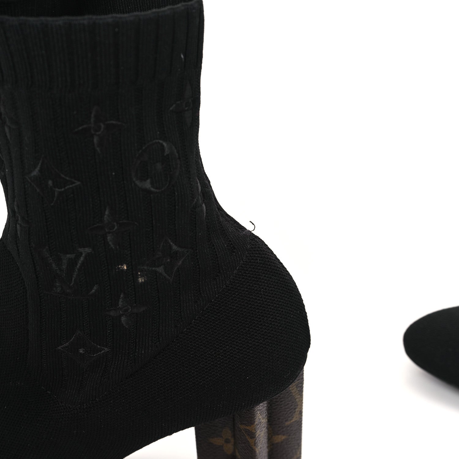 Louis Vuitton Monogram Stretch Fabric Silhouette Ankle Boots 37 Black 9 of 10
