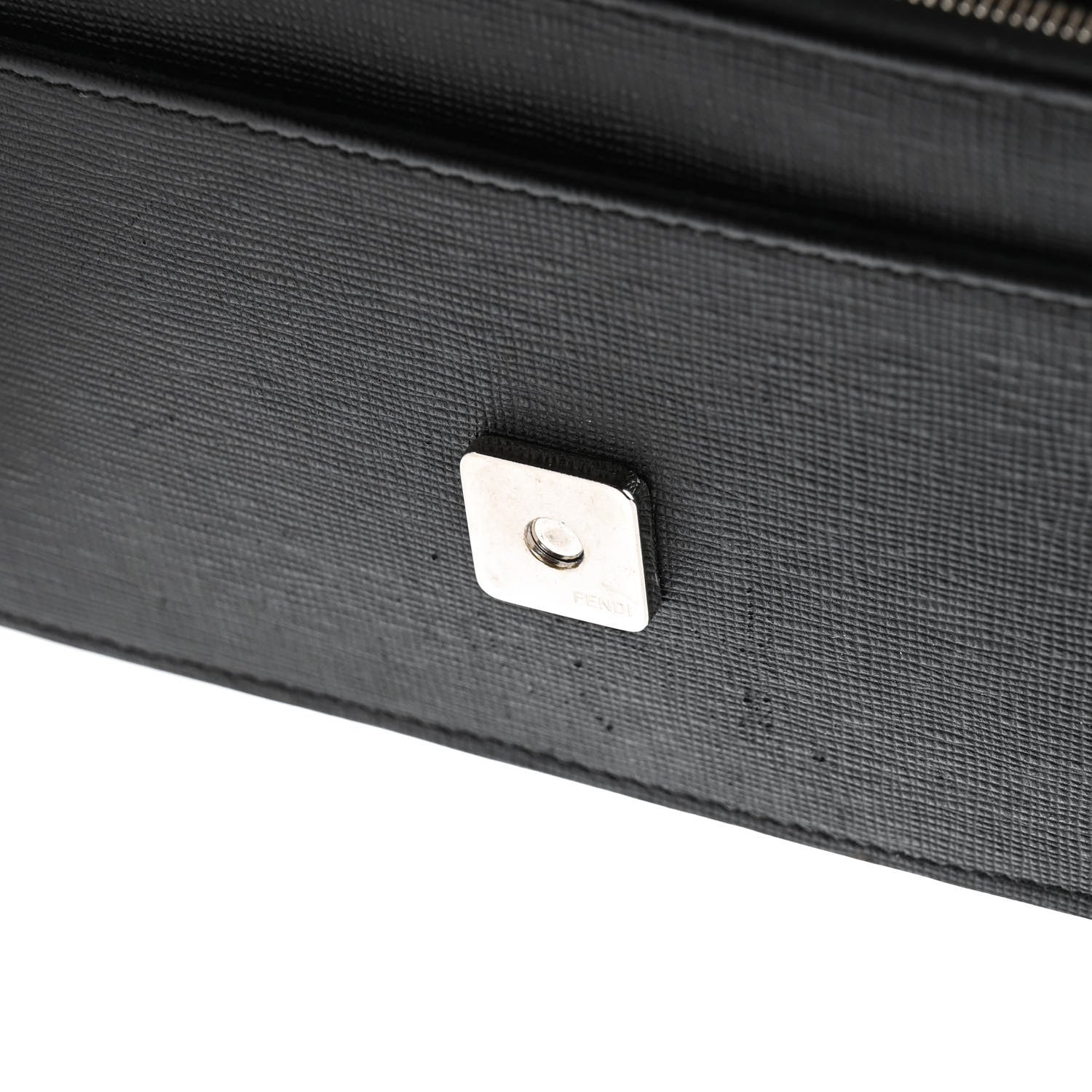 Fendi Vitello Elite Mink Fur Studded Karlito Tube Wallet on Chain Black 12 of 14