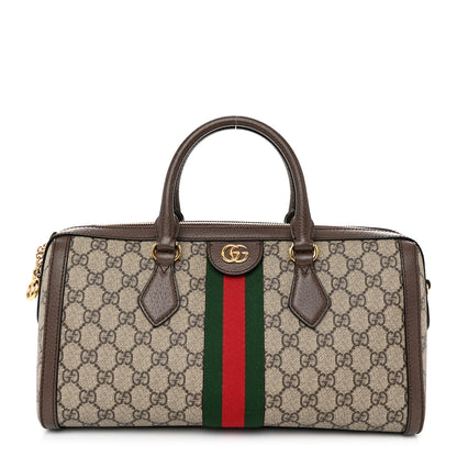 Gucci GG Supreme Monogram Web Medium Ophidia Boston Brown 1 of 10
