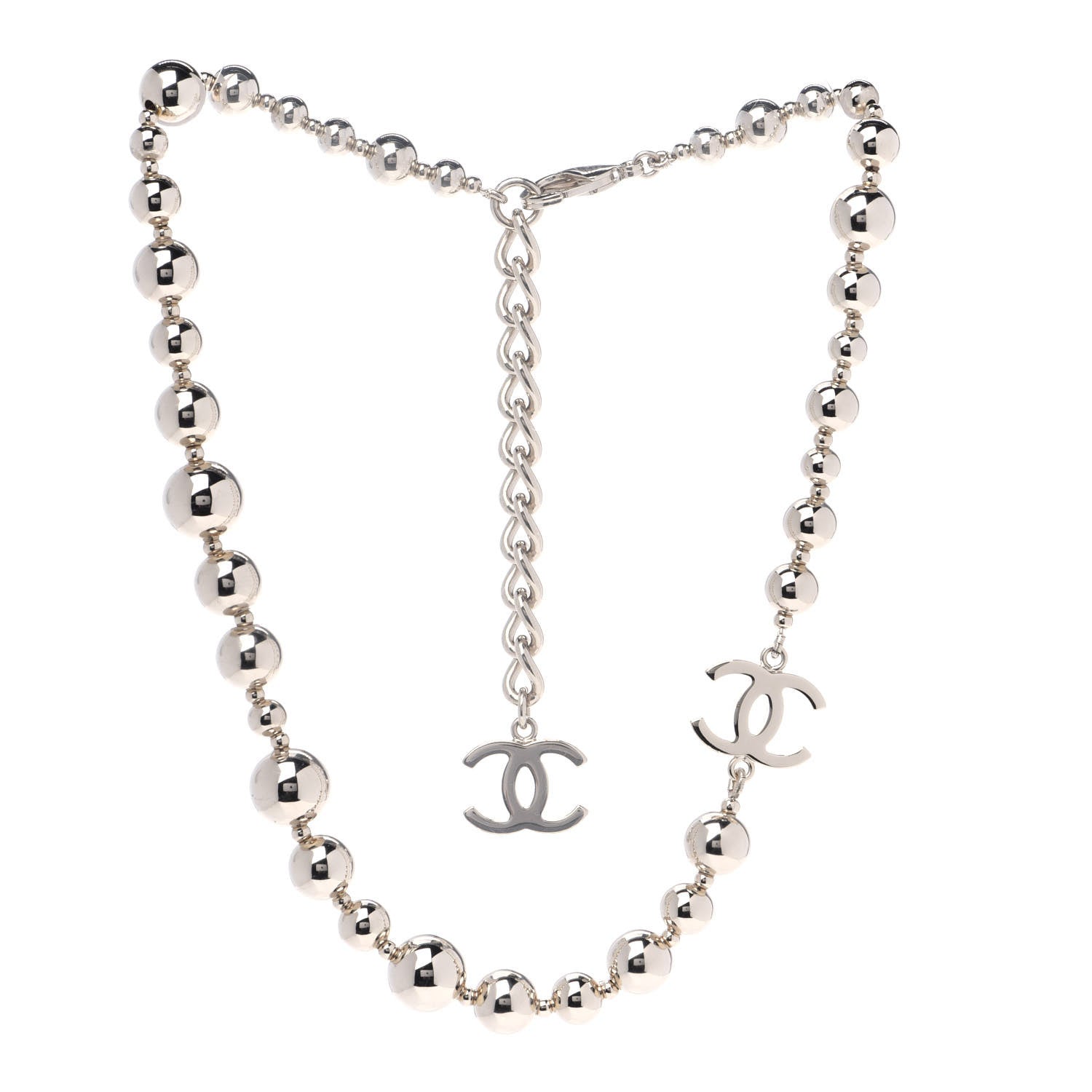 Chanel Metal CC Bead Necklace Gold 2 of 5