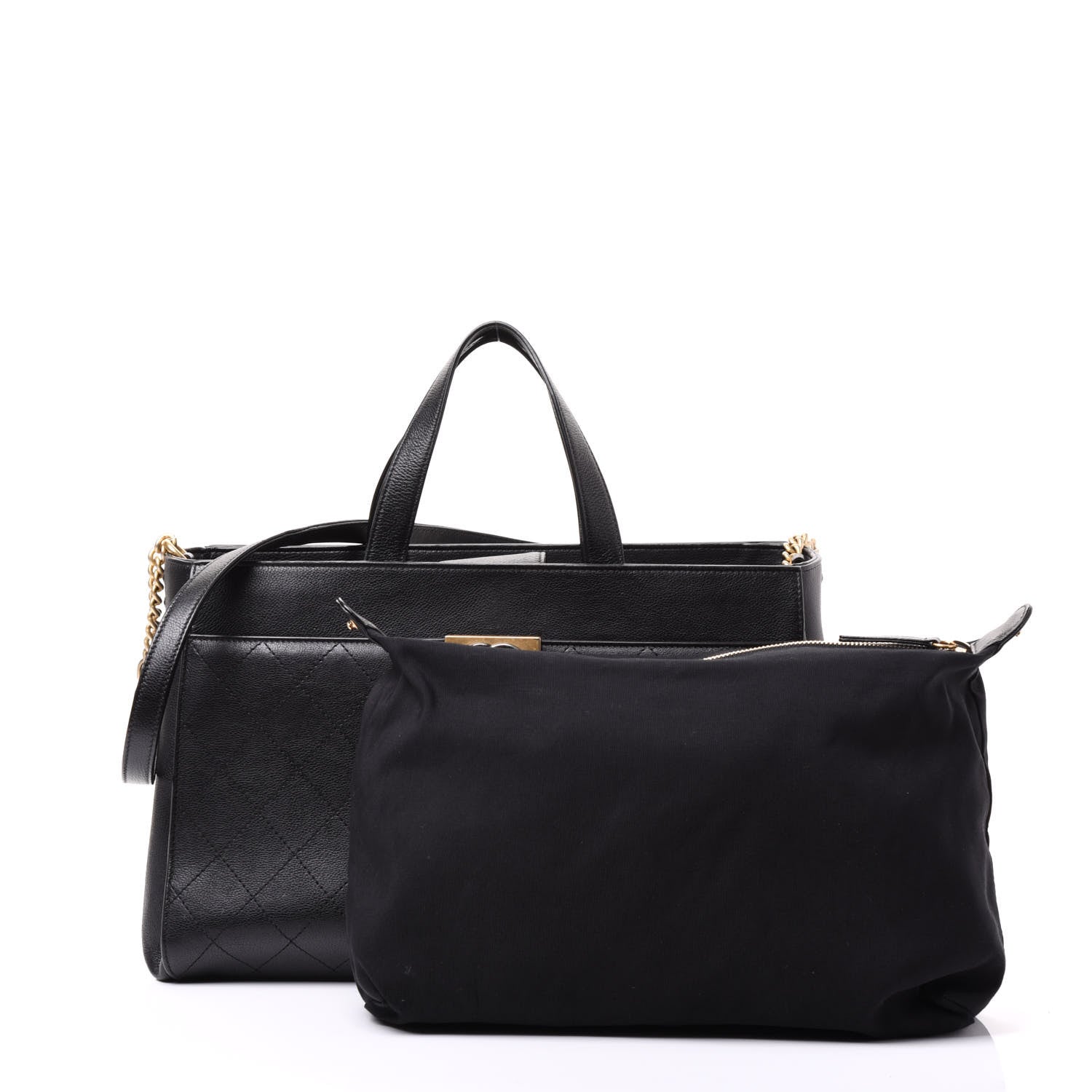 Chanel Calfskin Stitched Large Straight Lines Shopping Tote Black 12 of 12