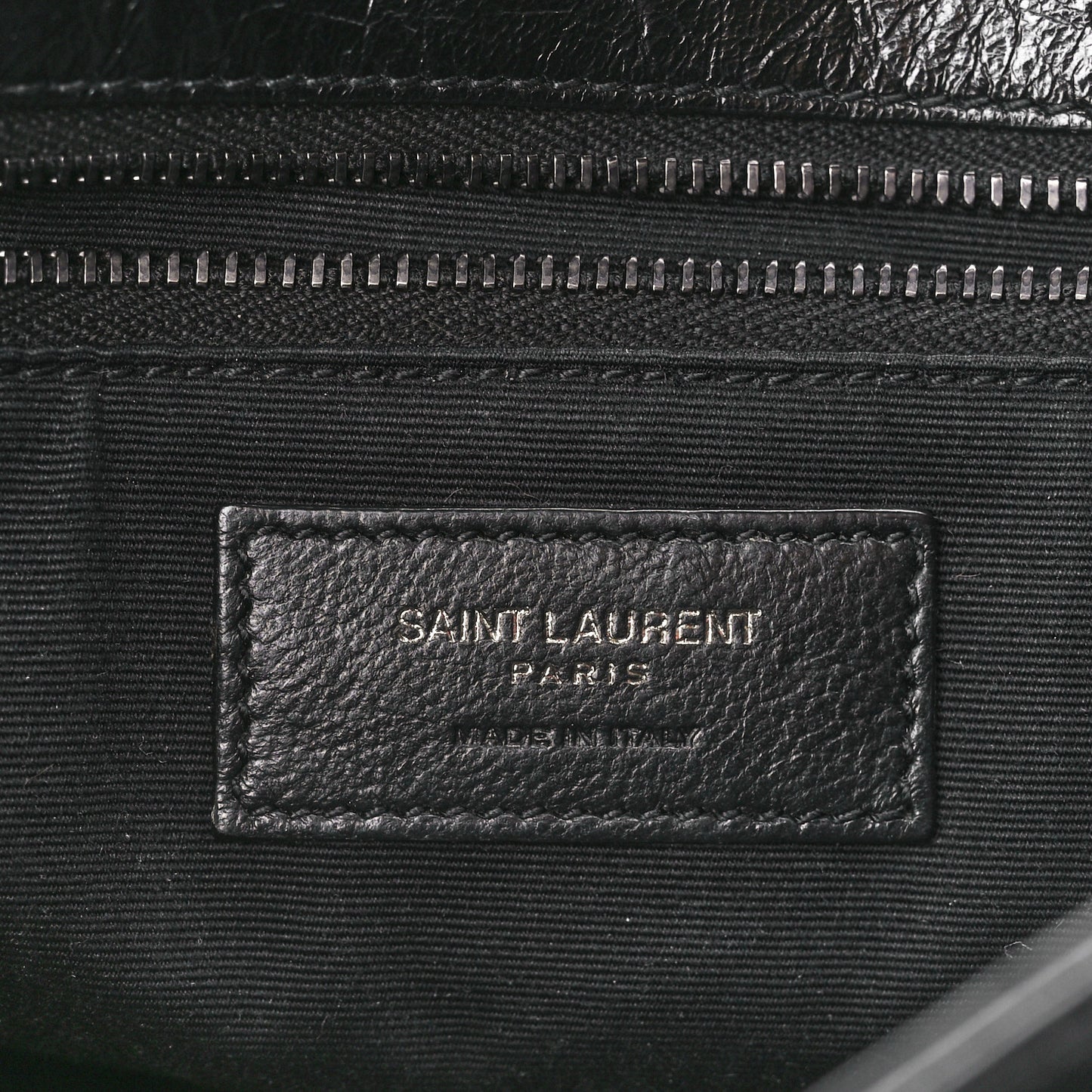 Crinkled Calfskin Matelasse Monogram Medium Niki Chain Satchel Black