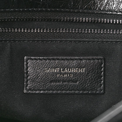 Saint Laurent Crinkled Calfskin Matelasse Monogram Medium Niki Chain Satchel Black 7 of 12