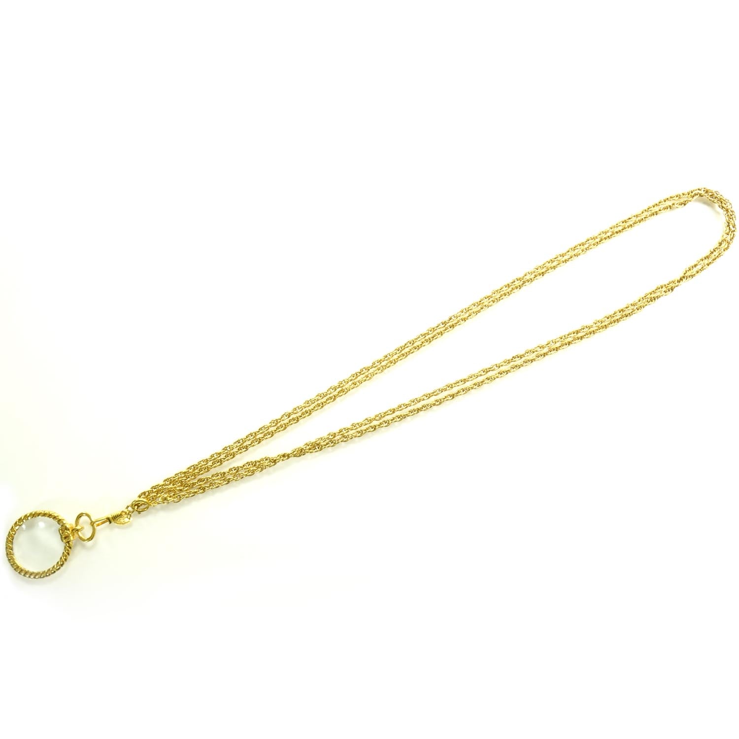 Chanel Loupe Magnifying Glass Necklace Gold 1 of 5