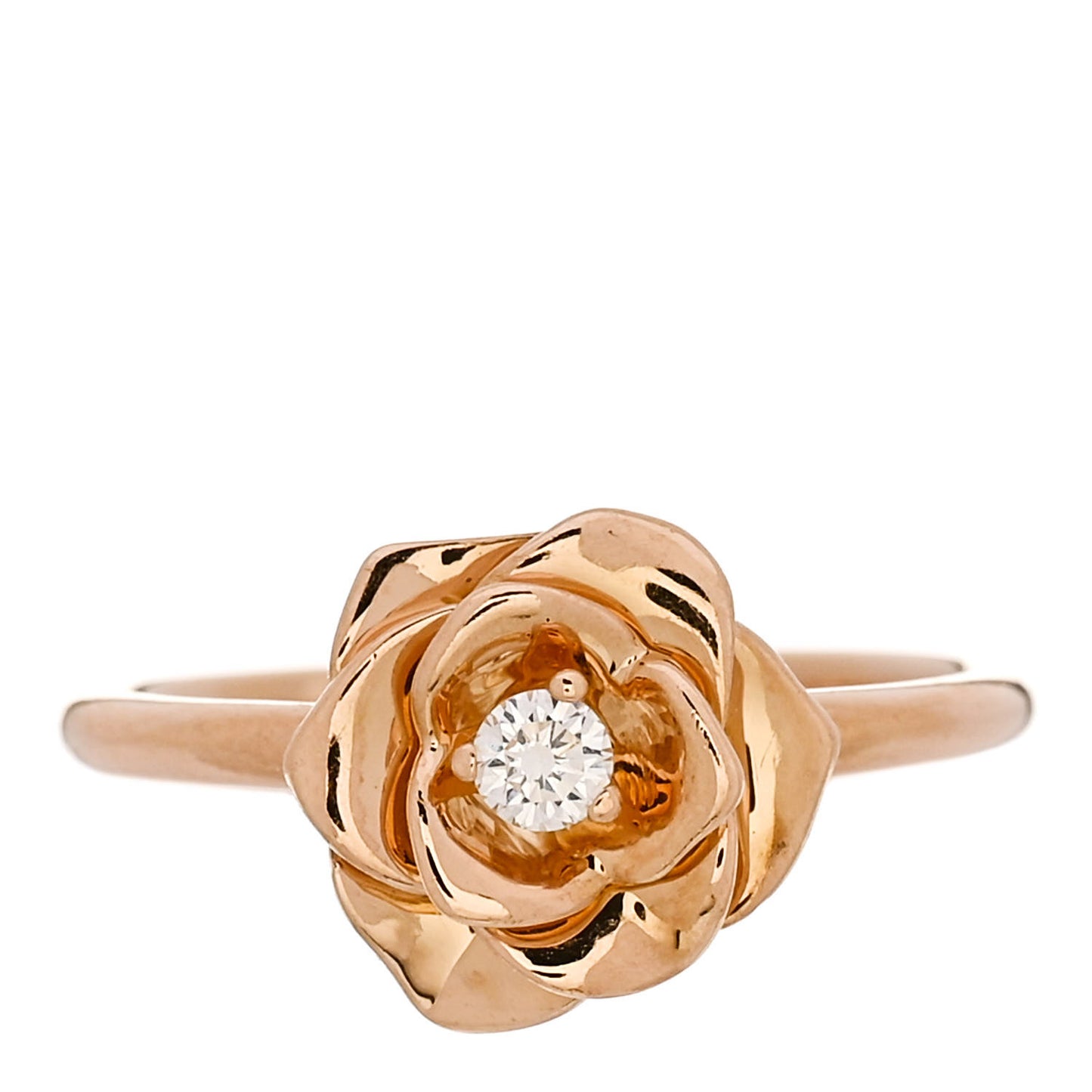 18K Rose Gold Diamond Rose Ring 47 4.25