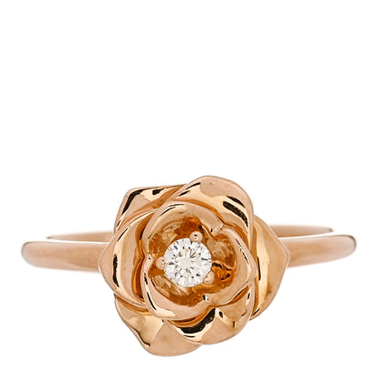 Piaget 18K Rose Gold Diamond Rose Ring 47 4.25 1 of 6