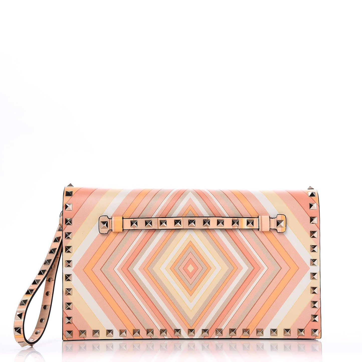 Nappa Native Couture 1975 Rockstud Wristlet Clutch Mandarin Sorbet