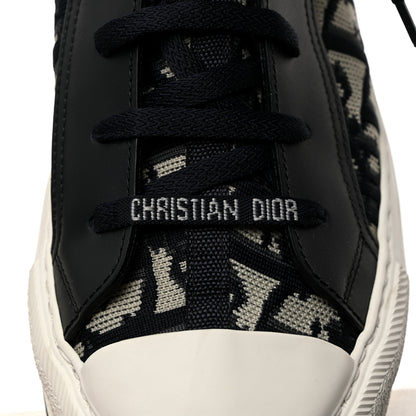 Christian Dior Technical Knit Calfskin Oblique Womens Walk'n Dior Mid Top Sneakers 38 Deep Blue 7 of 10