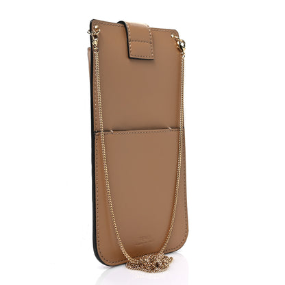 Fendi Vitello Termosport F is Fendi FF 1974 Embossed Phone Pouch Miele Scuro 2 of 6