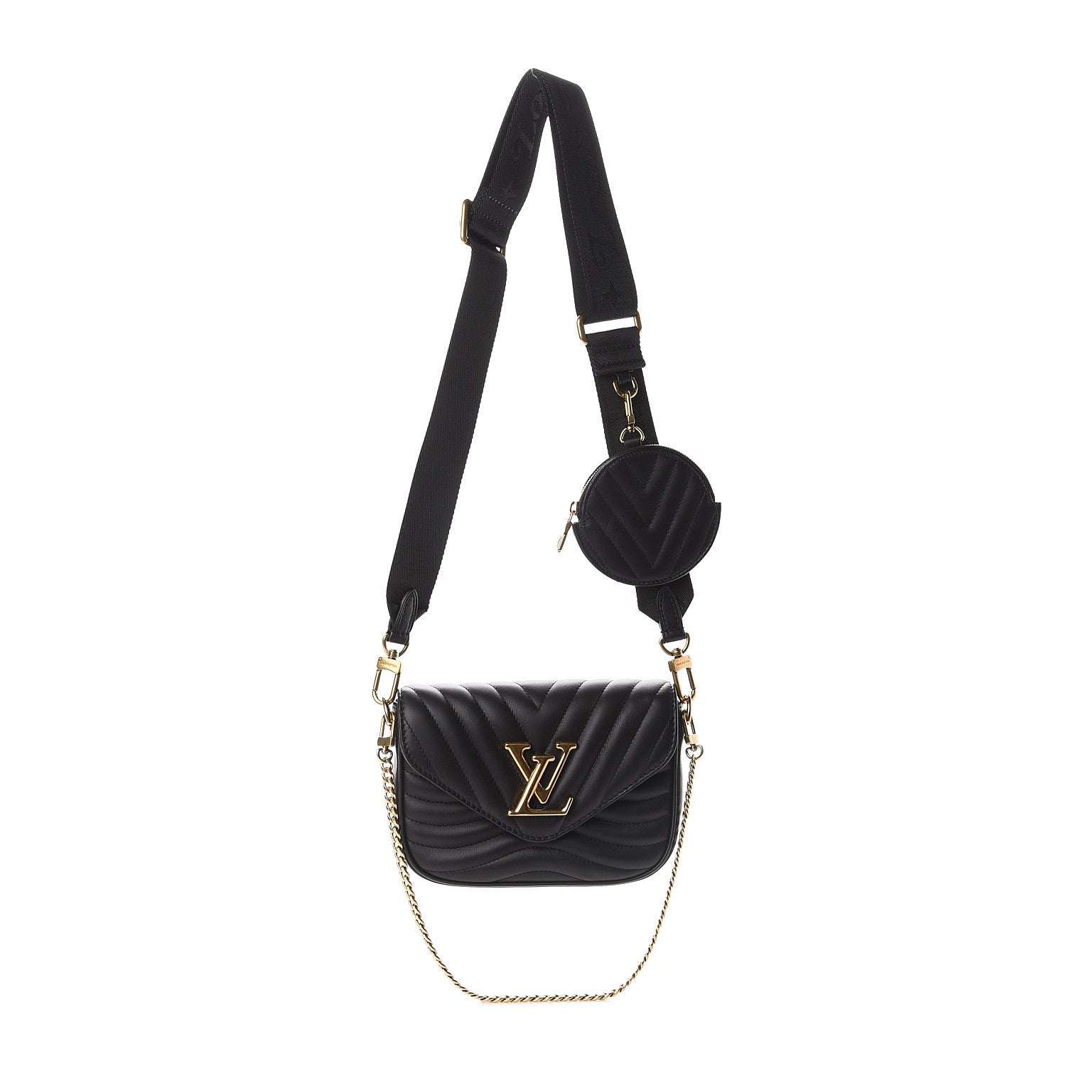 Louis Vuitton Calfskin New Wave Multi Pochette Black 1 of 8