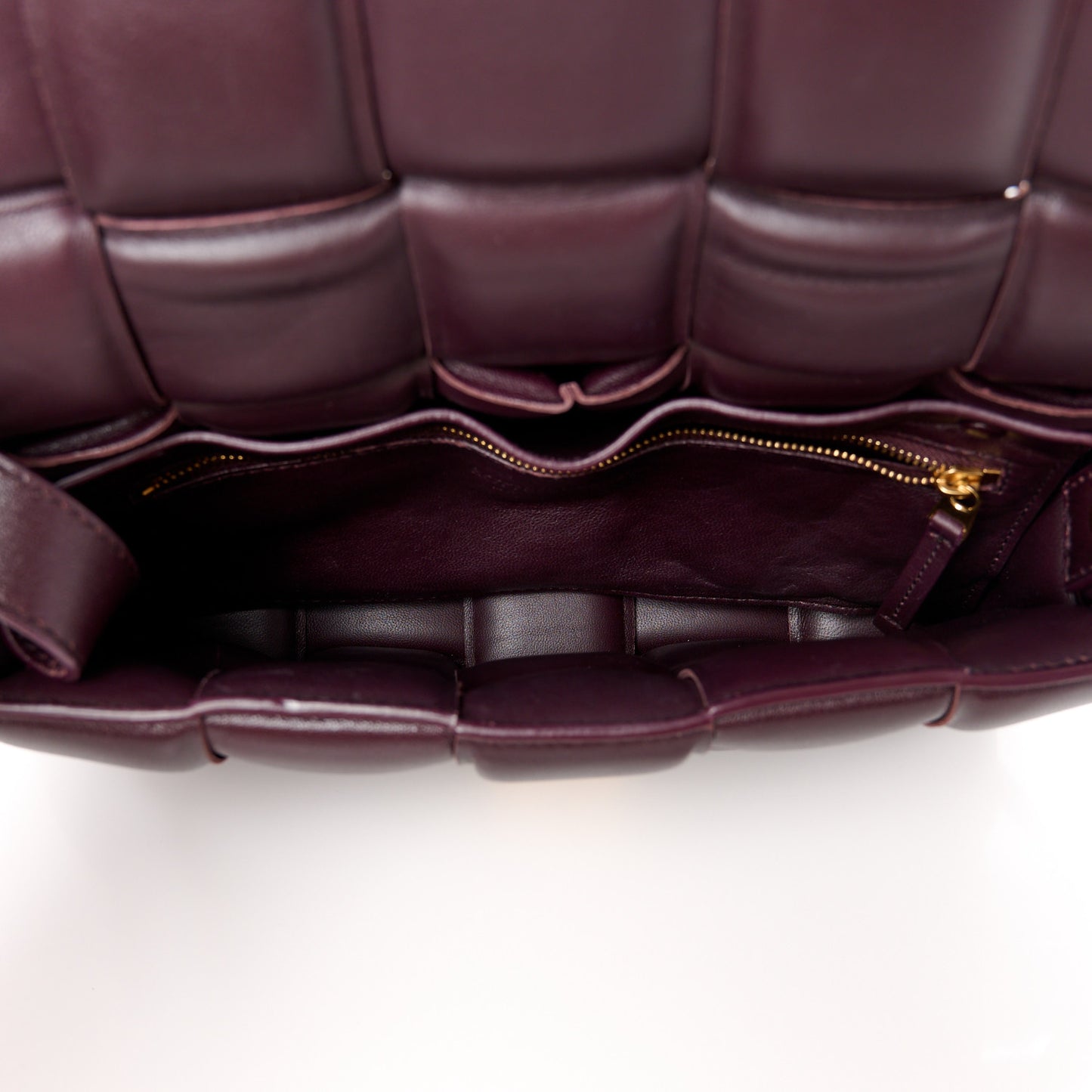 Nappa Maxi Intreccio Padded Cassette Crossbody Bag Grape