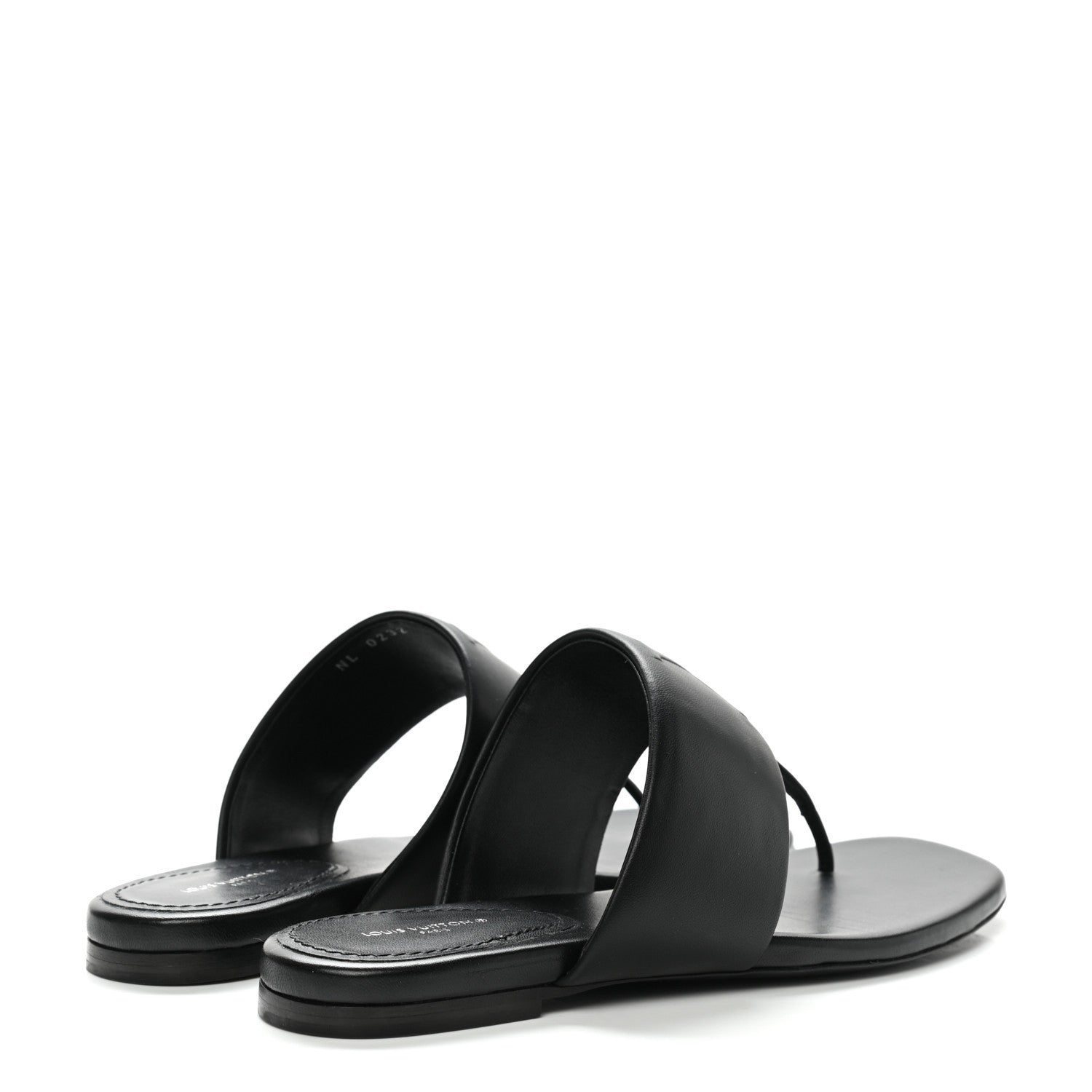 Louis Vuitton Lambskin Embossed Monogram Drapy Flat Thong Sandal 39 Black 4 of 9