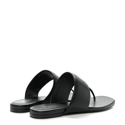Louis Vuitton Lambskin Embossed Monogram Drapy Flat Thong Sandal 39 Black 4 of 9