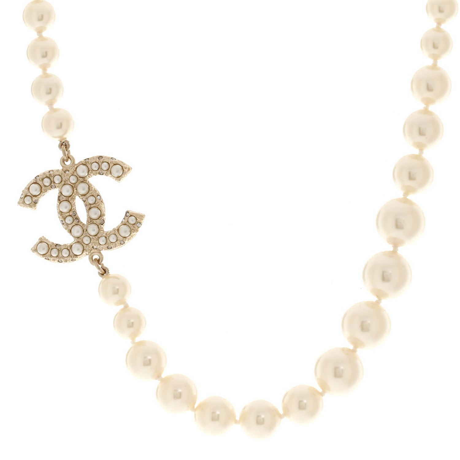 Chanel Pearl CC 100th Anniversary Necklace Light Gold 1 of 6