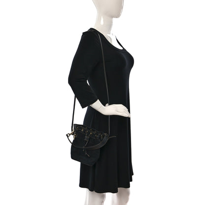 Fendi Canvas Vitello King F is Fendi FF Embroidered Mini Mon Tresor Bucket Bag Black 2 of 12