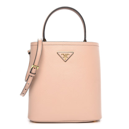 Prada Saffiano Cuir Medium Panier Bucket Bag Cipria Black 1 of 7
