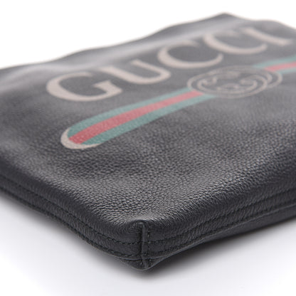 Gucci Pebbled Calfskin Medium Logo Portfolio Clutch Black 8 of 11
