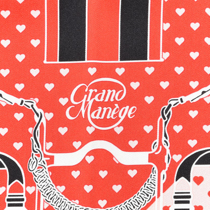 Hermes Silk Grand Manege Cut Bandana Love Scarf 70 Rouge Rose Black 2 of 5