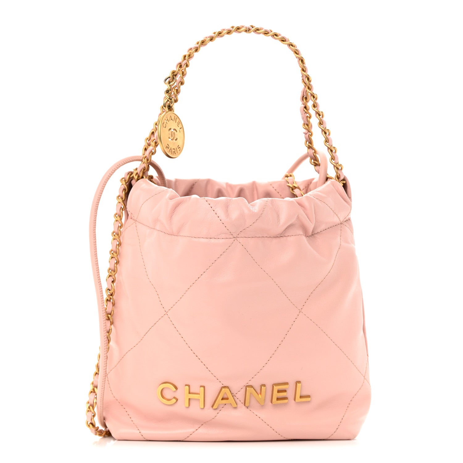 Chanel Shiny Calfskin Quilted Mini Chanel 22 Rose Clair 1 of 12