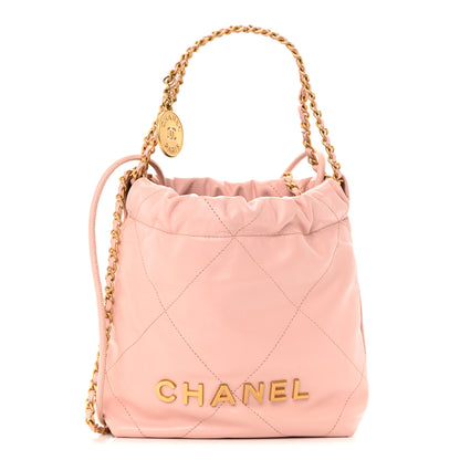 Chanel Shiny Calfskin Quilted Mini Chanel 22 Rose Clair 1 of 12