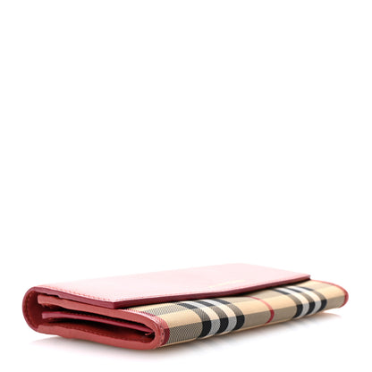 Burberry Calfskin Horseferry Check Porter Continental Wallet Copper Pink 4 of 6