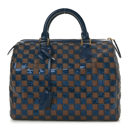 Louis Vuitton Damier Paillettes Speedy 30 Blue 1 of 9