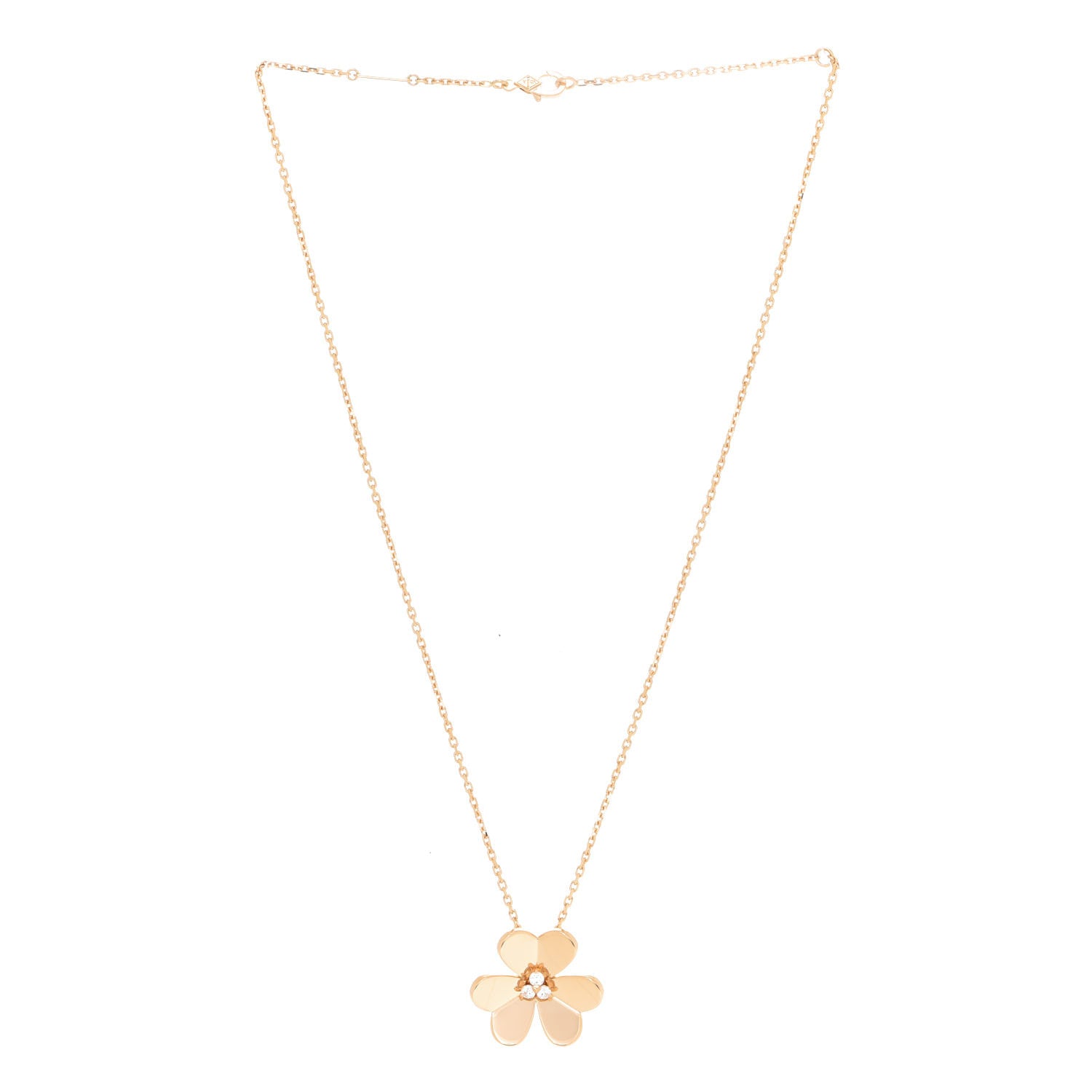 Van Cleef & Arpels 18K Yellow Gold Diamond Large Frivole Pendant Necklace 3 of 6