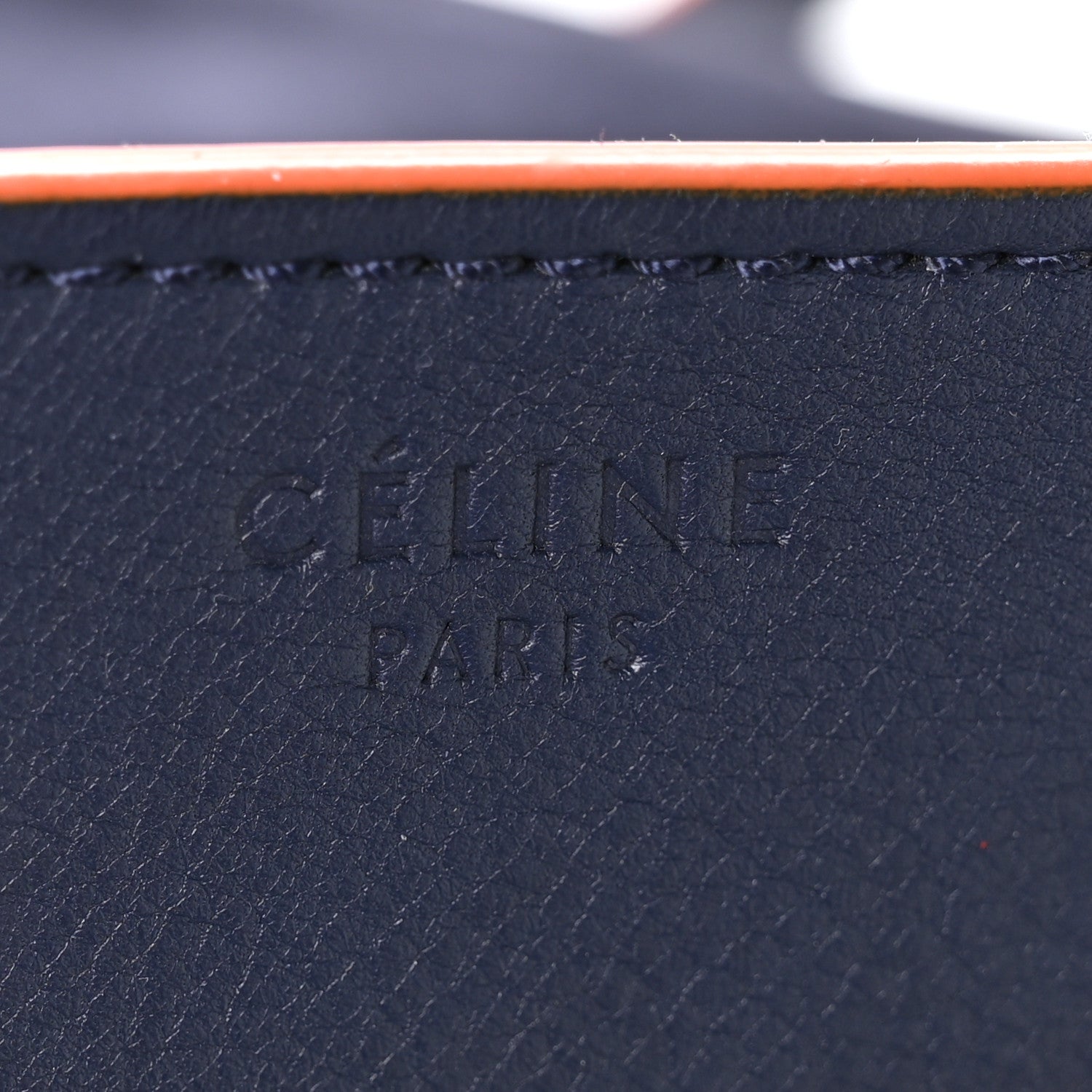 Celine Supple Calfskin Large Phantom Luggage Navy Blue Orange 7 of 10