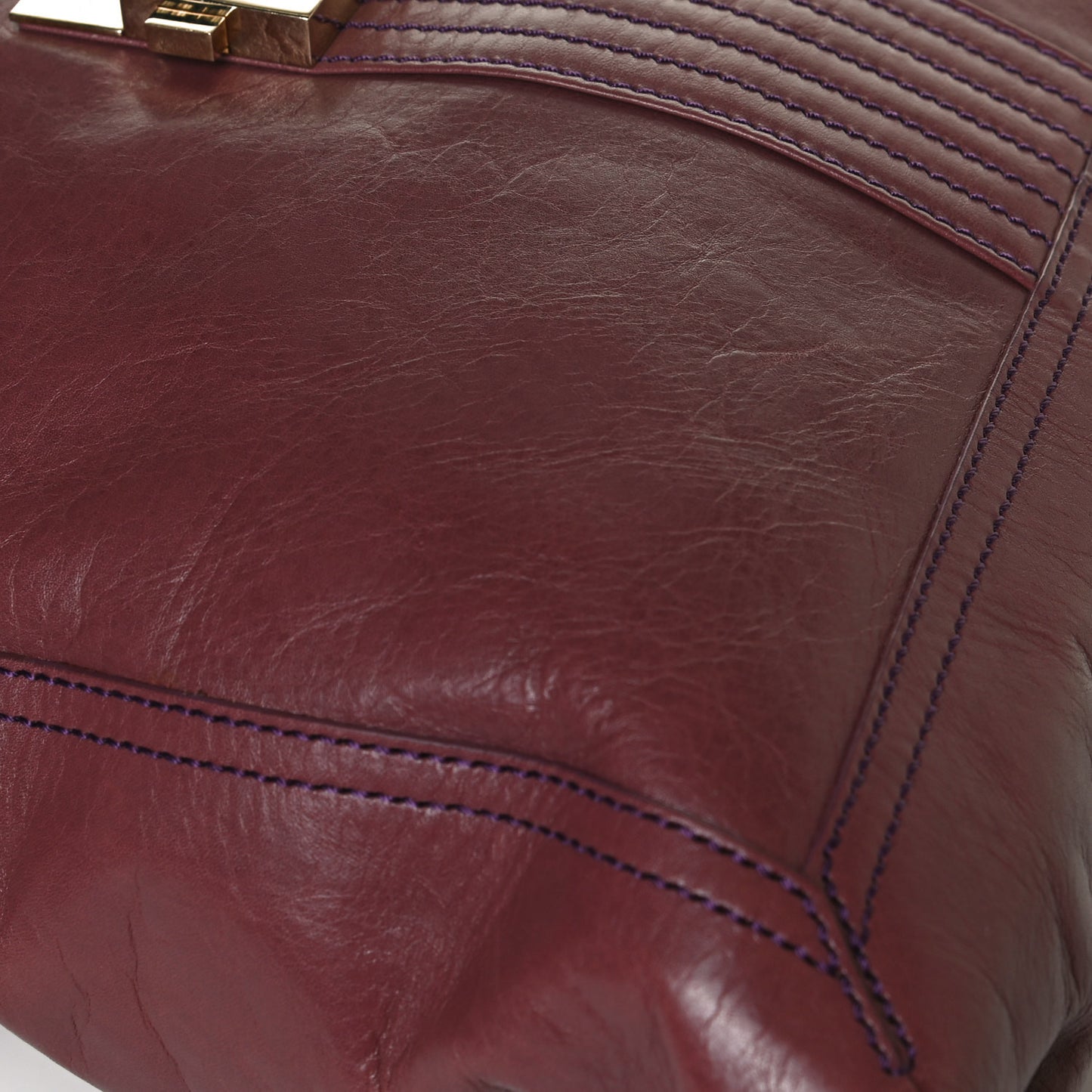 Vitello Acqua Maxi Baguette Shoulder Bag Malva