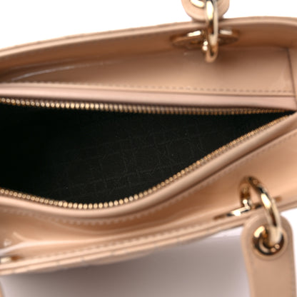 Christian Dior Patent Cannage Medium Lady Dior Beige 5 of 9