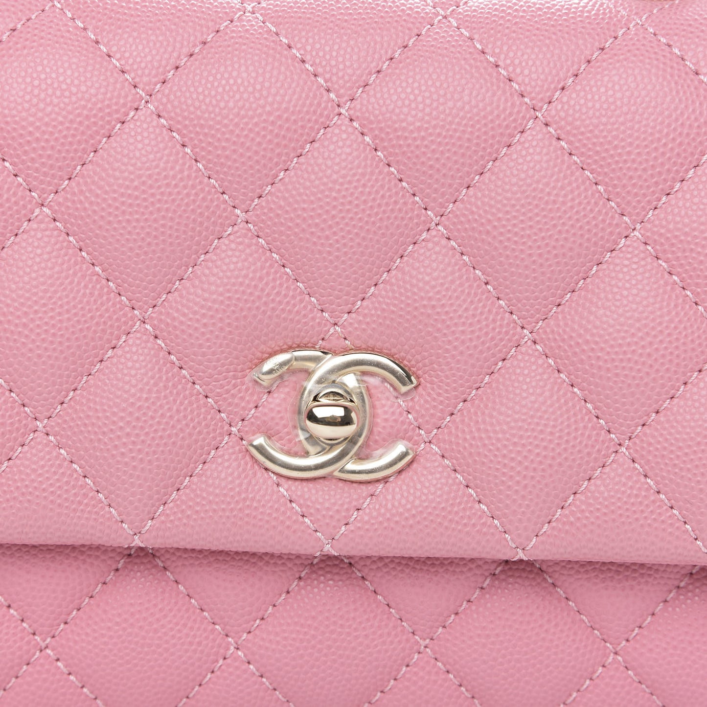 Caviar Quilted Mini Coco Handle Flap Pink