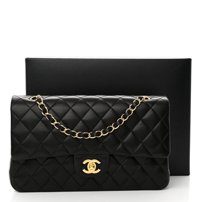 Chanel Lambskin Quilted Medium Double Flap Black 14 of 14