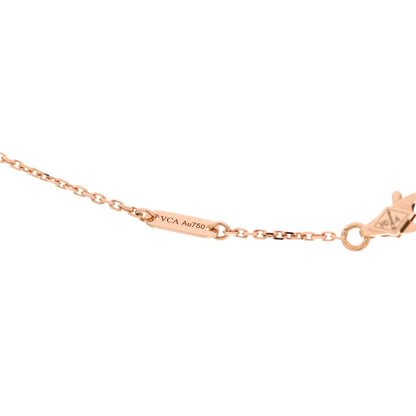 Van Cleef & Arpels 18K Rose Gold Carnelian Sweet Alhambra Pendant Necklace 4 of 7